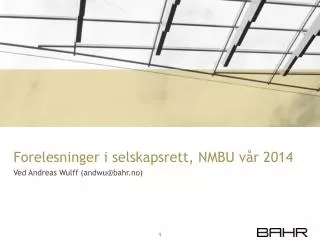 forelesninger i selskapsrett nmbu v r 2014