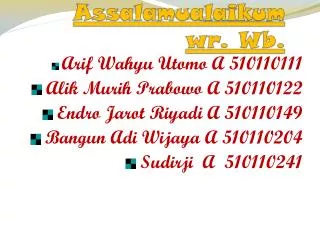 assalamualaikum wr wb