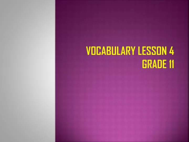 vocabulary lesson 4 grade 11