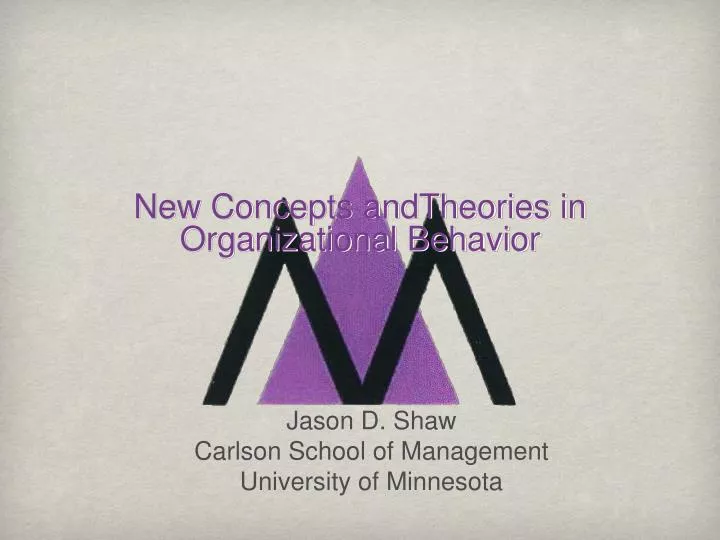 new concepts andtheories in organizational behavior