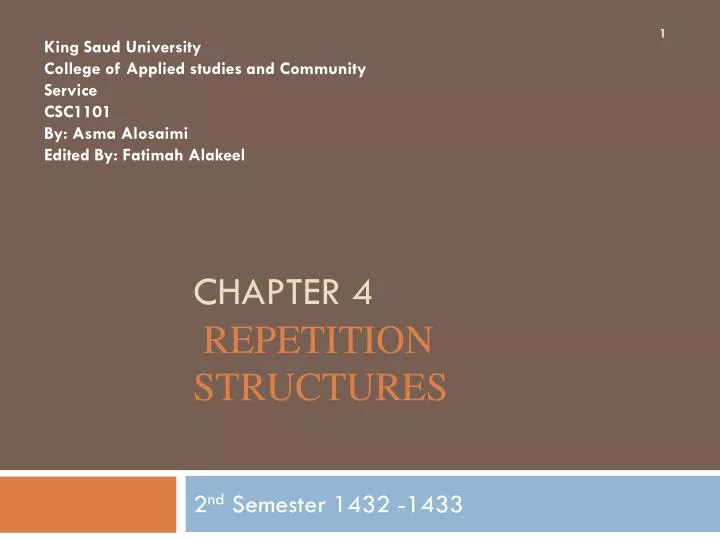 chapter 4 repetition structures
