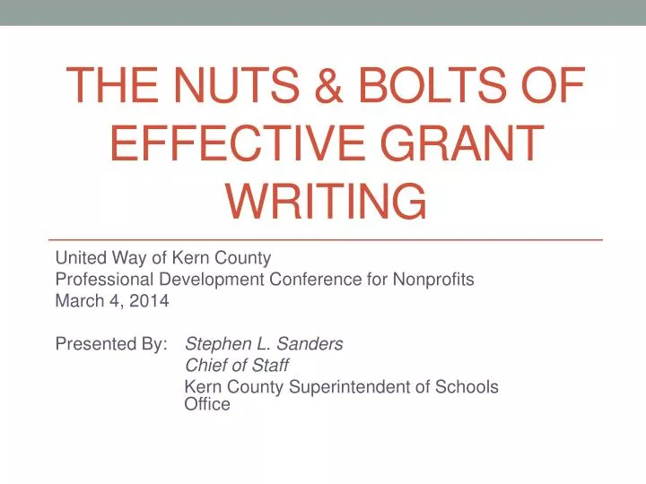 the nuts bolts of effective grant writing