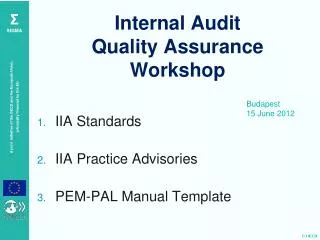 Internal Audit Quality Assurance Workshop