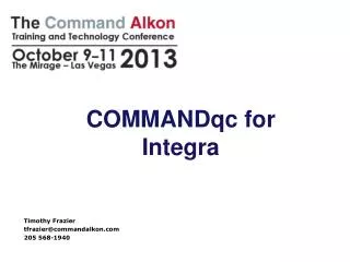 COMMANDqc for Integra