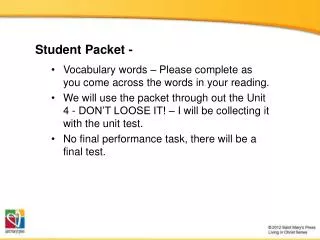 Student Packet -