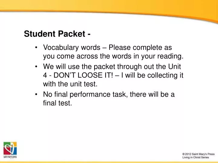student packet