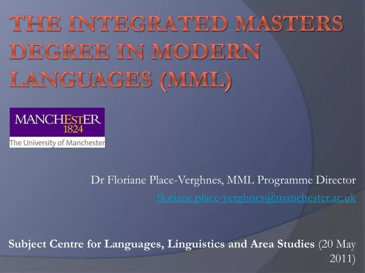 the integrated masters degree in modern languages mml