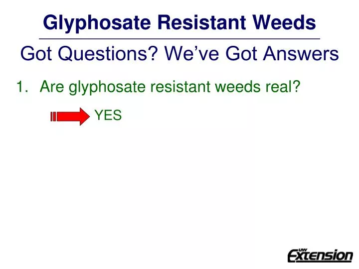 glyphosate resistant weeds got questions we ve got answers