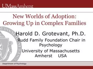 New Worlds of Adoption: Growing Up in Complex Families