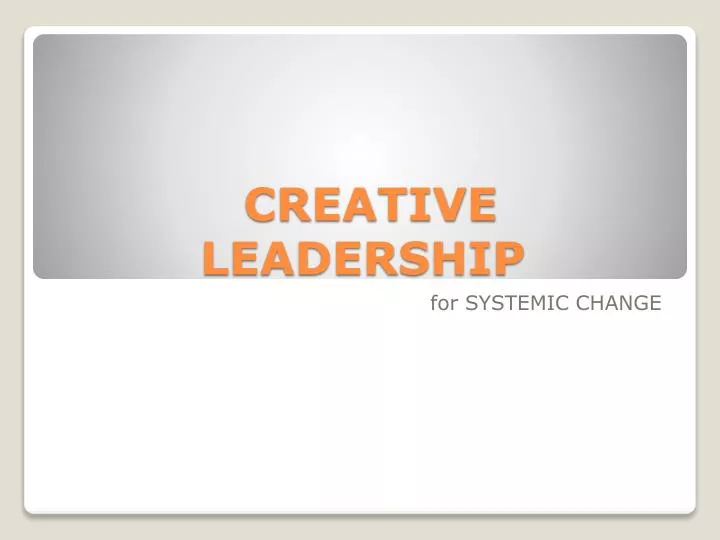 creative leadership