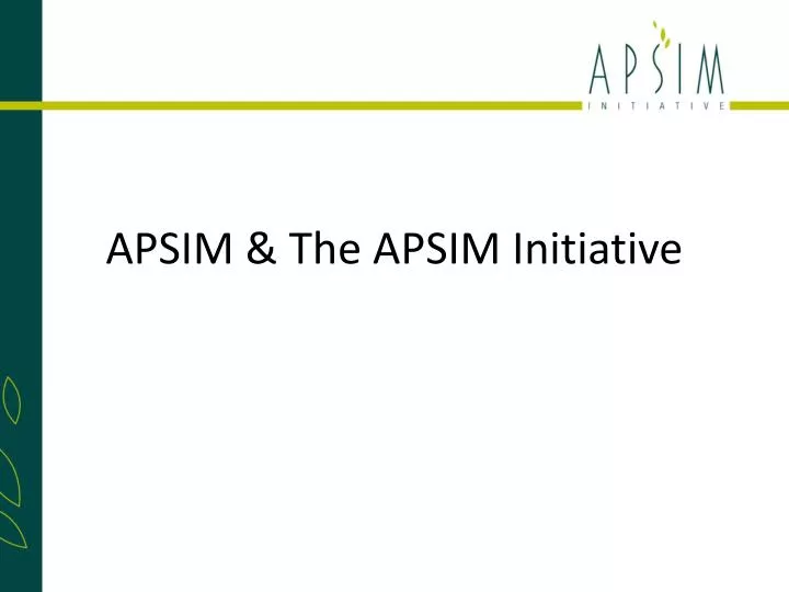 apsim the apsim initiative
