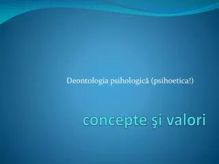 c oncepte i valori