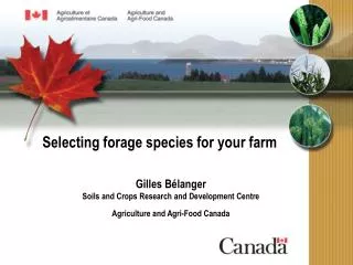 Selecting forage species for your farm