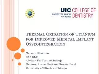 Thermal Oxidation of Titanium for Improved Medical Implant Osseointegration