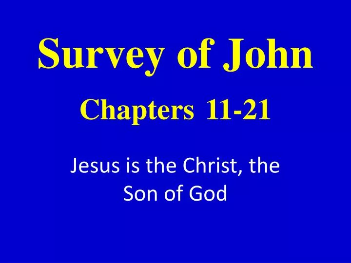 survey of john chapters 11 21