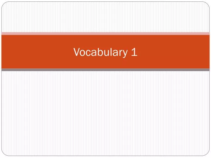 vocabulary 1