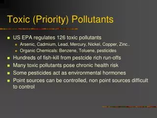 Toxic (Priority) Pollutants
