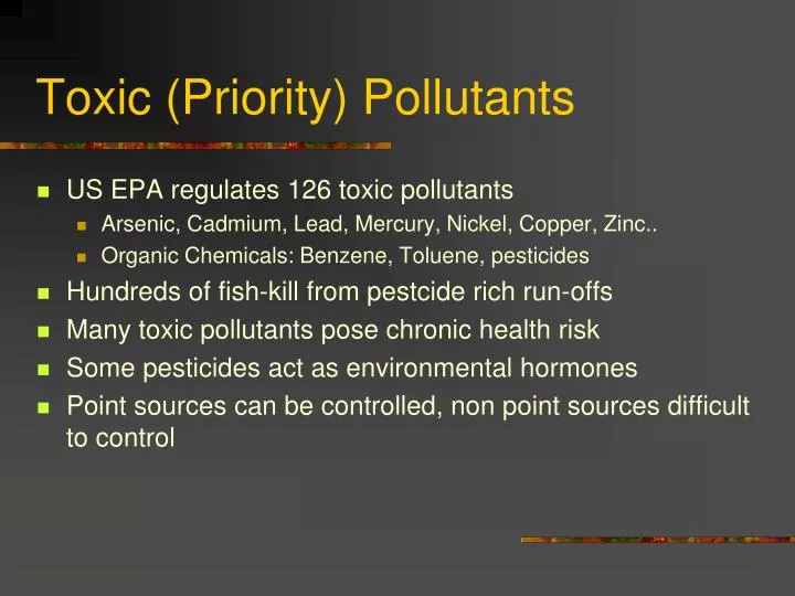 toxic priority pollutants