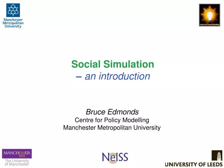 social simulation an introduction
