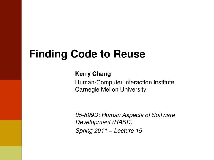 finding code to reuse