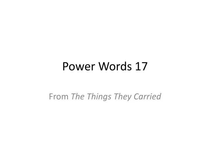 power words 17