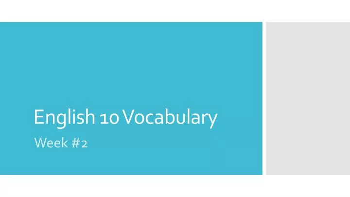 english 10 vocabulary