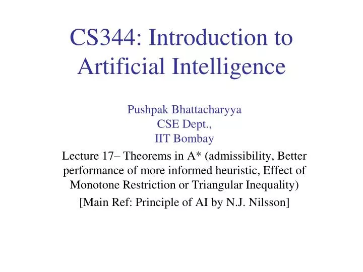 cs344 introduction to artificial intelligence