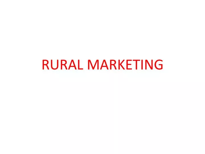 rural marketing