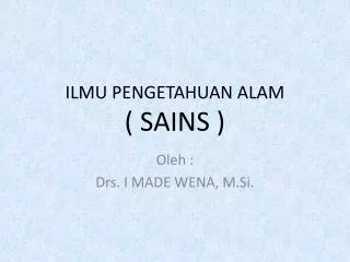 ilmu pengetahuan alam sains