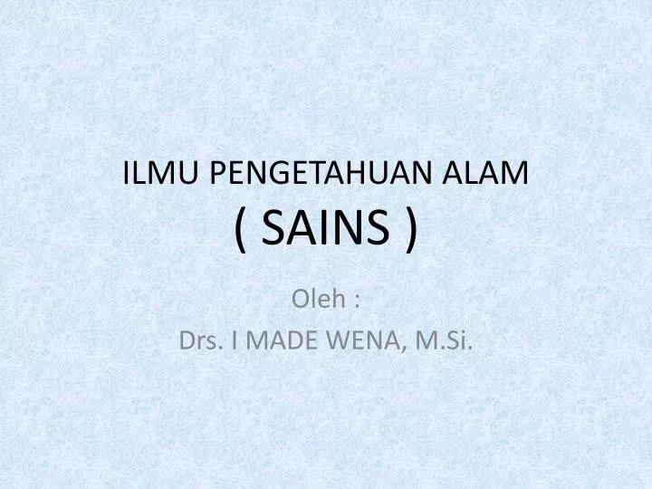 ilmu pengetahuan alam sains