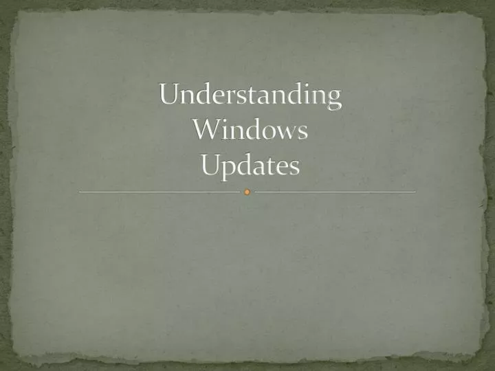 understanding windows updates