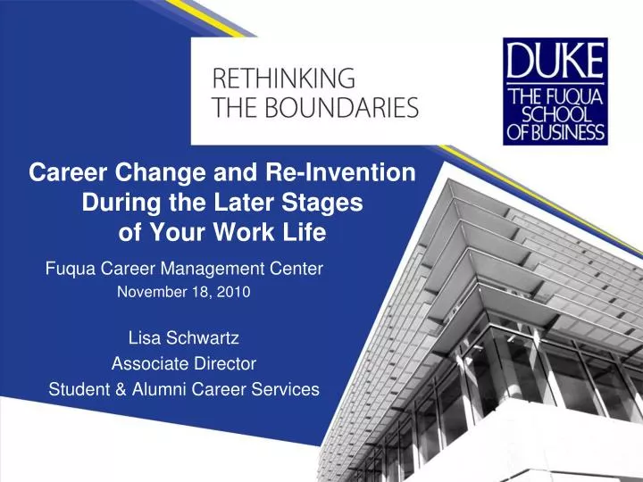 career change and re invention during the later stages of your work life