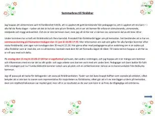 sommarbrev till f r ldrar