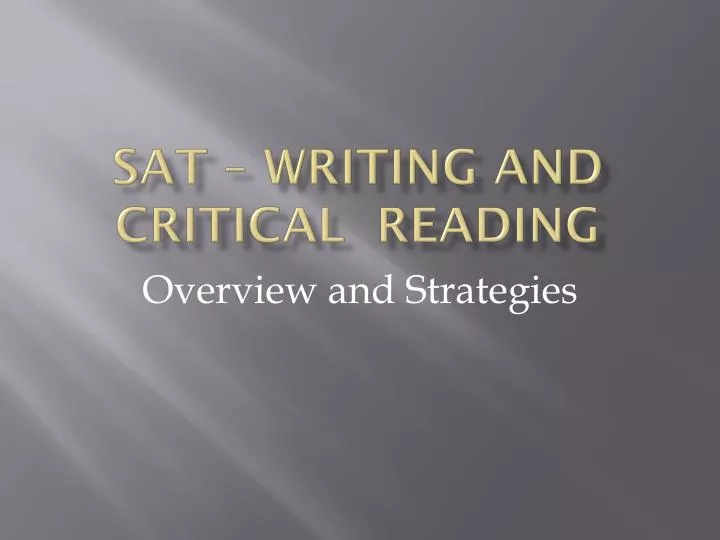 sat writing and critical reading