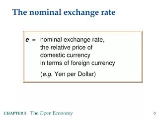 The nominal exchange rate