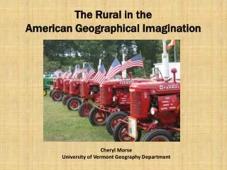 The Rural in the American Geographical Imagination