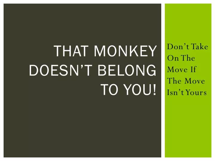 that monkey doesn t belong to you