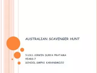 AUSTRALIAN SCAVENGER HUNT