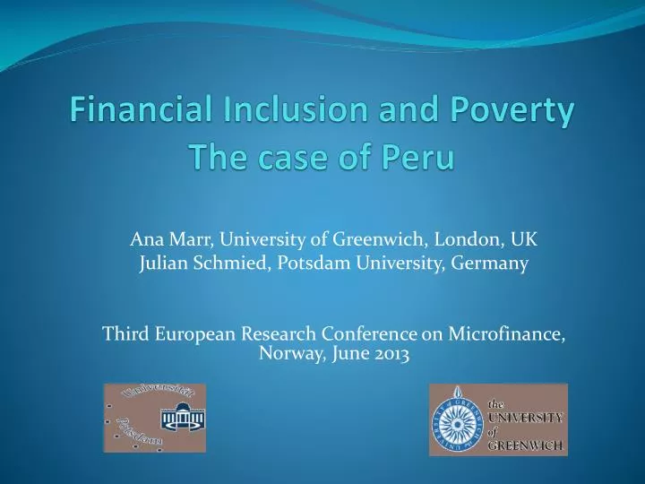 financial inclusion and poverty the case of peru