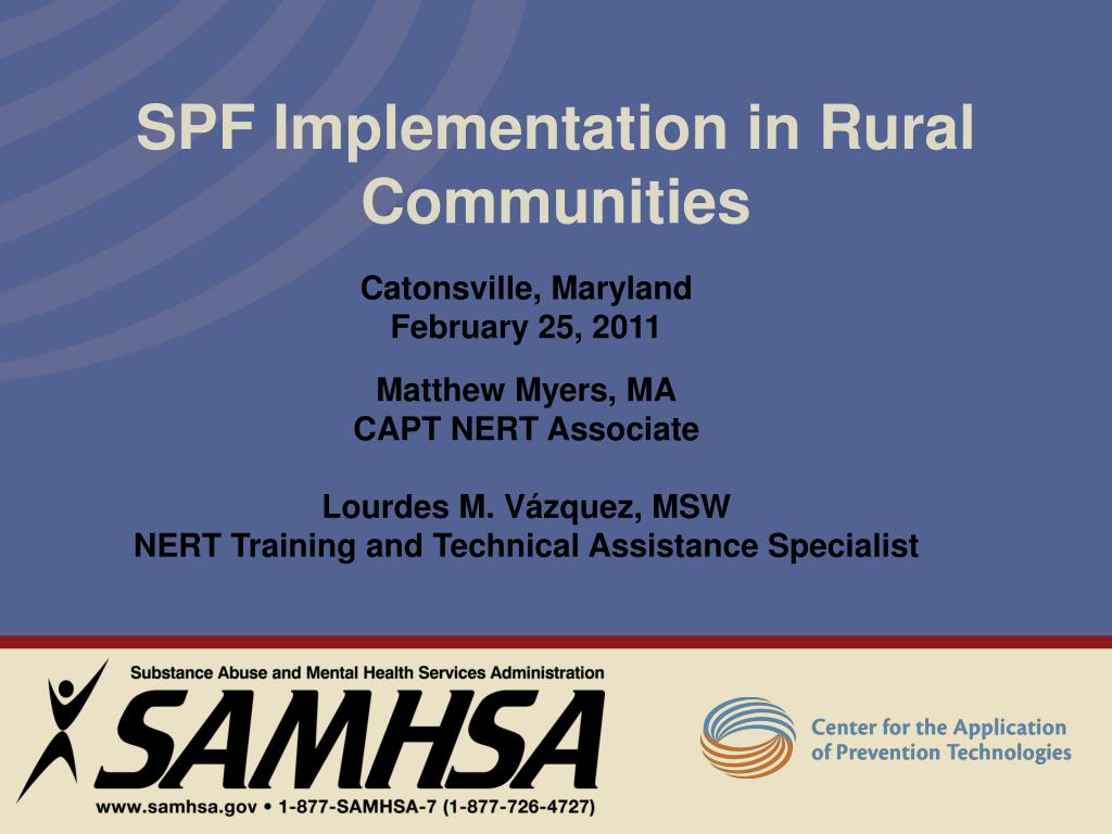 PPT - SPF Implementation in Rural Communities PowerPoint Presentation ...