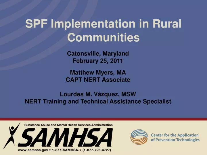 spf implementation in rural communities