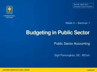 Budgeting in Public Sector