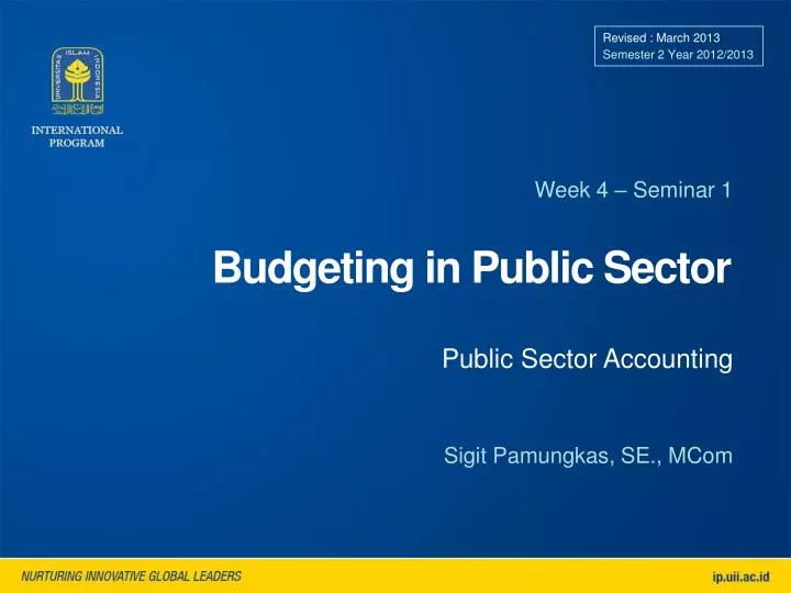 budgeting in public sector