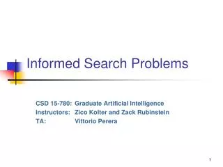 Informed Search Problems