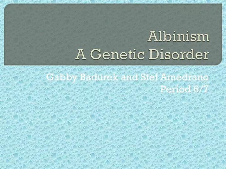 albinism a genetic disorder