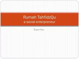 Rumah TahfidzQu a social enterpreneur