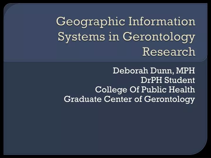 geographic information systems in gerontology research