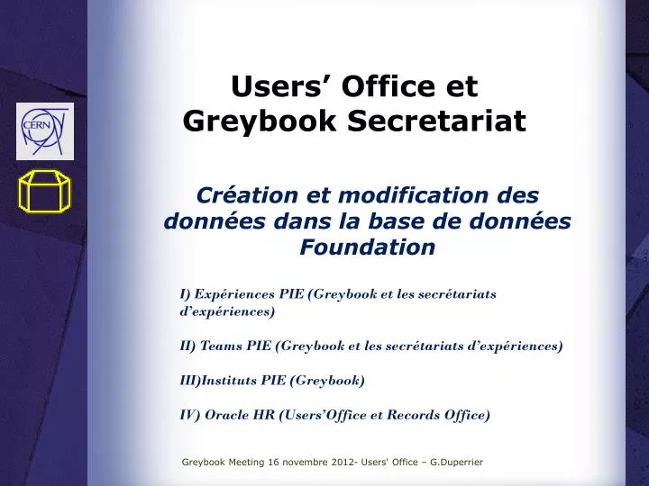 users office et greybook secretariat