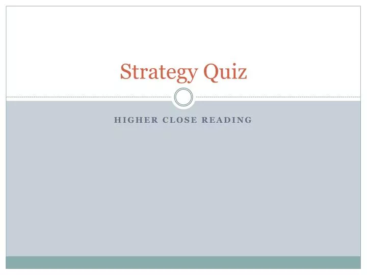 strategy quiz
