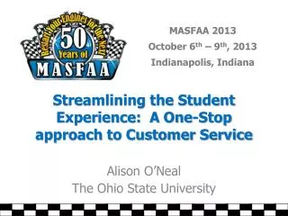 Streamlining the Student Experience: A One-Stop approach to Customer Service